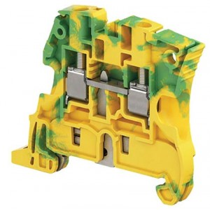 4mm² Screw Clamp Terminal Block - Ground