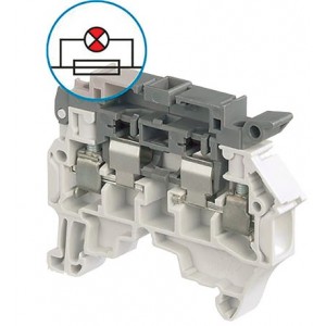 4MM² Screw Clamp Terminal Block - Fused + Ind. 24-110VAC/DC