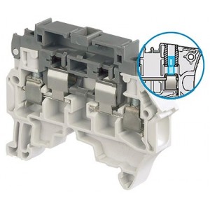 4mm² Screw Clamp Terminal Block - Fused + Test