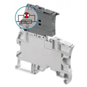 4MM² Screw Clamp Terminal Block - Fused + Ind. 24-110VAC/DC