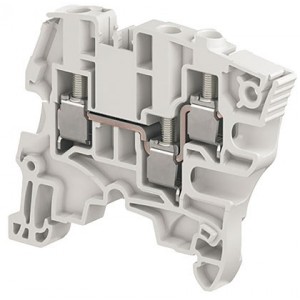 6mm² 3-Way Screw Clamp Terminal Block - Feed-Through