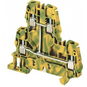 6MM² Screw Clamp Terminal Block - Double Deck 1P+E