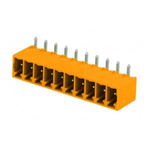 Terminal Block R/A PCB-MNT 10P Closed P3.5 Orange 15EDGRC-3.5-10P-15-00AH
