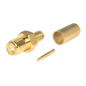 REVERSE GENDER SMA 5mm CRIMP PLUG IN FEMALE HOUSING RG58 M579602L
