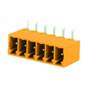 Terminal Block R/A PCB-MNT 6P Closed P3.5 Orange 15EDGRC-3.5-06P-15-00AH