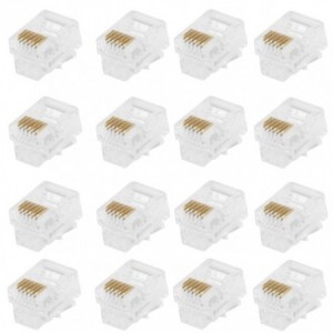 RJ12 Modular Plug 2 Prong 6P6C - 100P/BAG RJ12-PLUG2