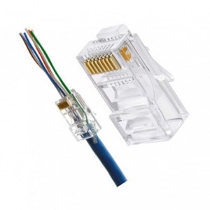 FEED THROUGH 8W MODULAR PLUG SOLID CAT6 1mm HOLES 8W8PEZC6