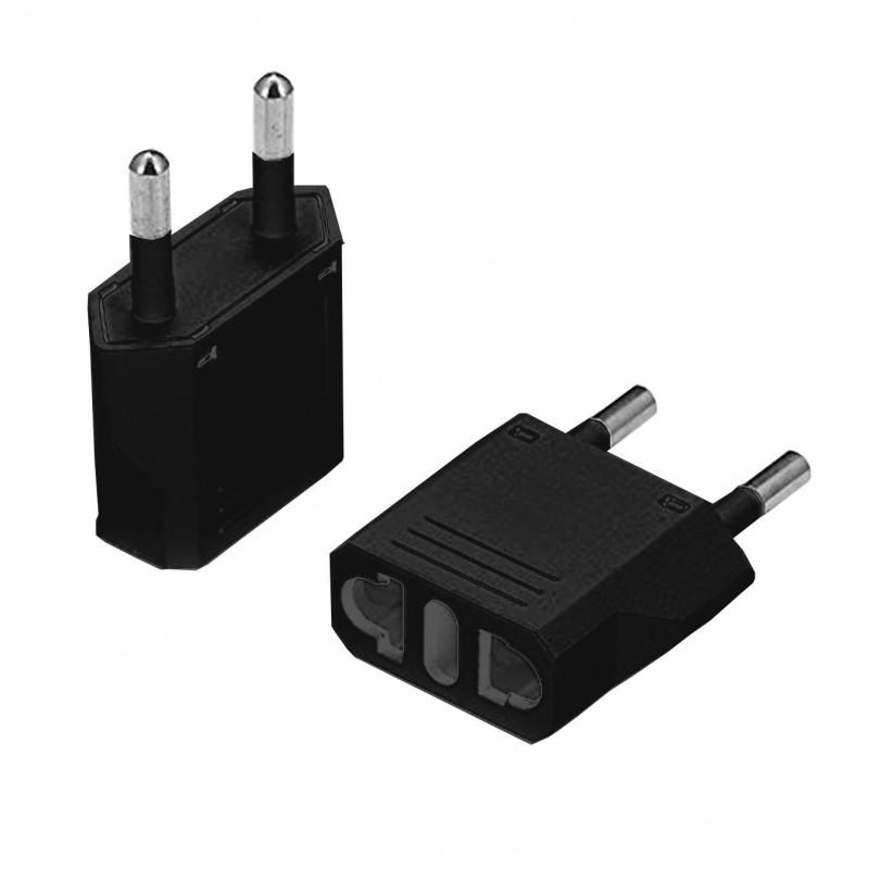 USA To European South African Power Plug Converter (2 Round-Pin Plug)