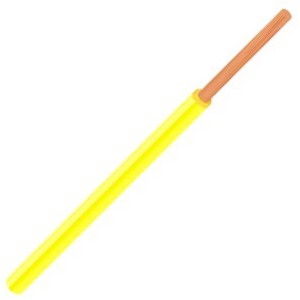WIRE SOLID 0.34 1.6MM YELLOW - 10m/ROLL UL1007-SOLID-AWG22-YELLOW