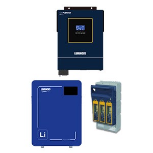 Luminous 3.2kW Neo Inverter with LitCore 2.56kWh Battery and 125A Battery Fuses and Holder