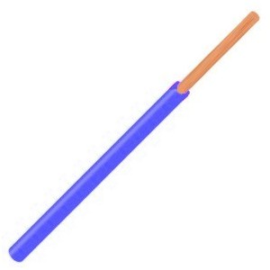 WIRE SOLID TINNED OD1.6MM BLUE - 10m/ROLL UL1007-SOLID-AWG22-BLUE