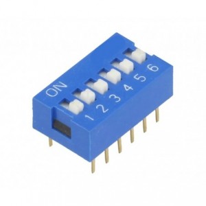 DIP SWITCH STD 6POLE 100mA 7.62mm BLUE DS-06P