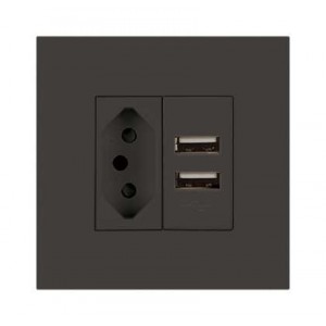 1X N-TYPE Sa 16A 2X 2.1A USB Charger 3X3 Slate Orion PRE-ASS