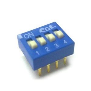 DIP SWITCH STD 4POLE 100mA 7.62mm BLUE EDS104SZ