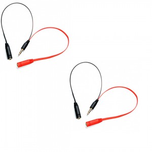 3.5mm Aux Audio Splitter M-2F (1 mic- 1 headphone) - 2 Pack
