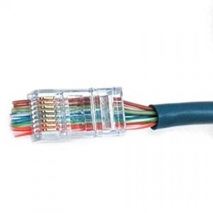 UbiGear Pass Through CAT5e RJ45 Network Cable Modular Plug 8P8C Connector End - 1 Piece