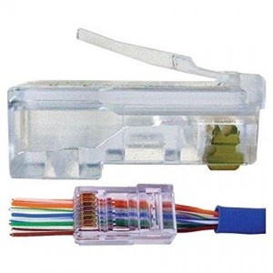 UbiGear Pass Through CAT5e RJ45 Network Cable Modular Plug 8P8C Connector End - 1 Piece