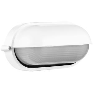 Ellies Arc Series - AC Oval Bulkhead - Aluminium  + Glass - E27 Base -WT