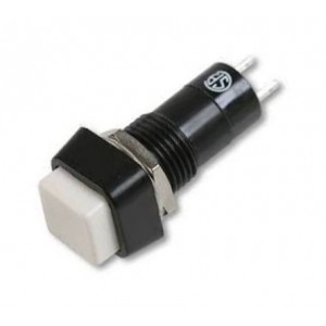 SQR PUSH BUTTON SWITCH N.O/N.C SPST 3A 125V 14.8x14.8mm M12 HOLE B160A-WHITE