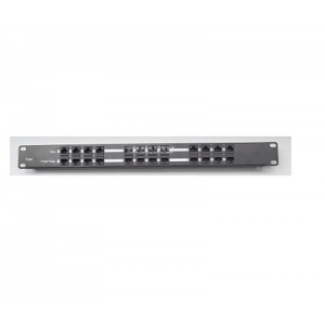 Rackmount 12 port passive PoE injector- Shielded- 1U- Black- 2.1mm Jack