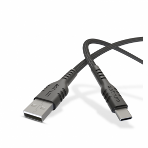 Astrum USB 2.0 Braided USB-A to USB-C Cable- 3A- 2.0m- Black – UAC20B