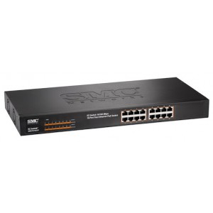 SMC Networks 16-port Gigabit Unmanaged PoE Switch  rack-mountable  200W
