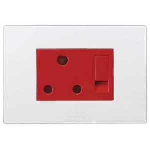 Red Dedicated 3PIN 16A Switched 2X4 White Orion Pre-Ass.
