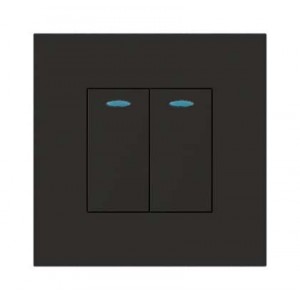 2 Lever 2 Way Switch 3X3 Black Orion PRE-ASS.