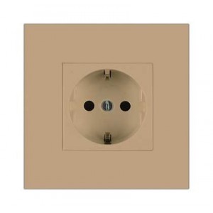 16A Schuko Socket Outlet 3x3 Champagne Orion Pre-Ass.
