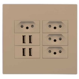 Orion 4x4 Champagne Pre-Assembled Unit with 4x N-Type 16A and 2x 2.1A USB