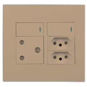 1X Sa 16A 2X N-TYPE Sa Sw. Outlets 4X4 Champagne Orion Pre A