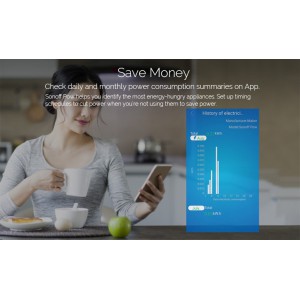 GeeWiz Wifi Smart Plug - SA 3 PIN 16A - IOS, Android w/Electricity Monitor (Kill-a-watt watt meter)