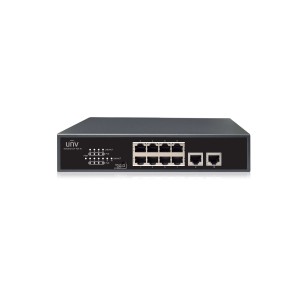 UNV - 10 Port PoE Switch- supports EXTEND Mode (120W)l 8-port- 2 Uplink port PoE Switch