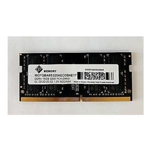 16GB D Memory |  DDR4-3200Mhz |  PC4-25600 |  CL22 |  1.2V |  SODIMM Notebook Memory Module