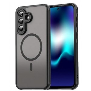 Tuff-Luv - Magnetic Phone Case for Samsung Galaxy A37 5G Built-In Magnetic Ring for Magnetic Mounts &amp; Accessories - Smoke Black