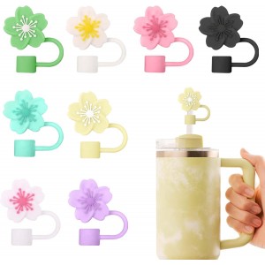 8 Pack Silicone Dustproof Straw Covers for 9-10mm Reusable Straws