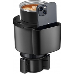 Car Cup Holder Expander with Adjustable Base &amp; Phone Slot | Fits Bottles 6.86-10.67cm Diameter