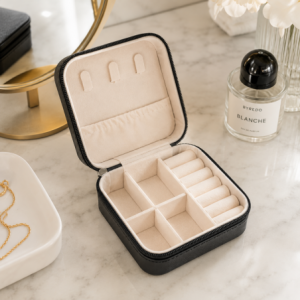 Amara Compact JewelryTravel Case - Fine Living - Black
