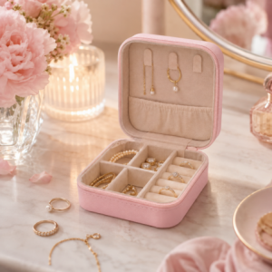 Amara Compact JewelryTravel Case - Fine Living - Pink