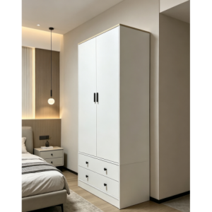 Florance 2 Door &amp; 2 Drawer Wardrobe - Black - Finery