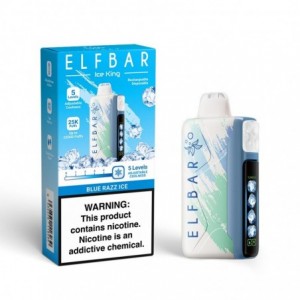 Elfbar Ice King 25000 Puff Disposable Vape () – Adjustable Ice Level - Blue Razz Ice 5%