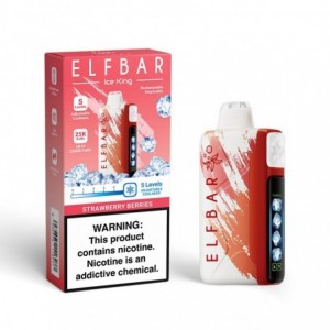 Elfbar Ice King 25000 Puff Disposable Vape () – Adjustable Ice Level - Strawberry Berries 5%