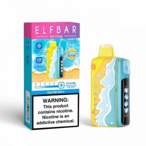 Elfbar Ice King 25000 Puff Disposable Vape () – Adjustable Ice Level - BB Berry 5%
