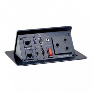 Linkqnet DMS-786 POP-UP Recessed Desktop Connectivity Box With POWER- HDMI- Displayport And Vga