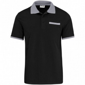 Men's Caliber Polycotton Golf Shirt - Black Grey