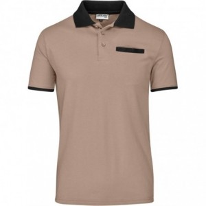 Men's Caliber Golf Shirt - Stone (180g/m² Polycotton)
