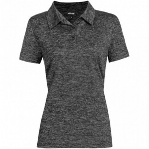 Ladies Echo Space Dyed Pinstripe Golf Shirt - Black