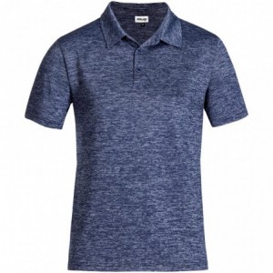 Mens Echo Space Dyed Pinstripe Golf Shirt - Royal Blue