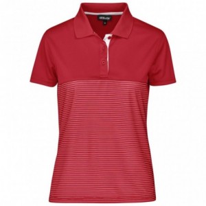 Ladies Maestro Golf Shirt with Sublimated Stripe - Red