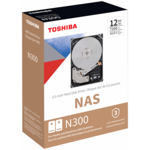 Toshiba N300 12TB NAS Hard Drive - SATA III 7200RPM 512MB Cache